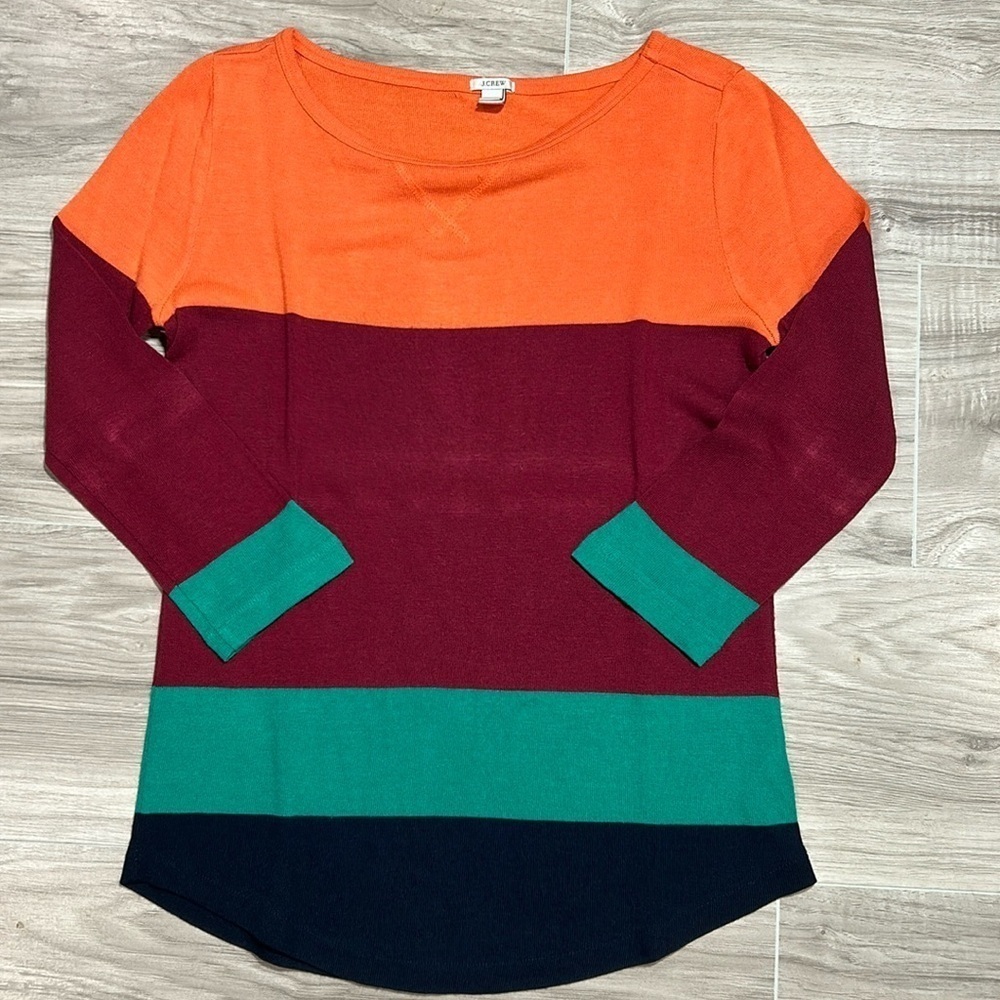 J Crew color block sweater size XXS - Picture 2 of 5